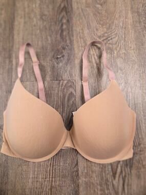 Victoria's Secret Tshirt Lightly Lined Demi Beige/Pink Bra Size 32DD